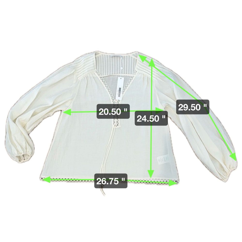 NWT* Jonathan Simkhai Rhodes Summer Lace Up Blouse - Women's Large - Picture 10 of 12